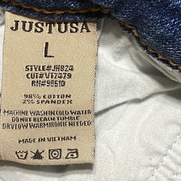 Just USA Shorts Distressed Raw Hem Denim Large - Picture 11 of 12